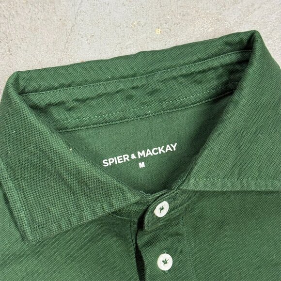 Spier & Mackay Polo Shirt Short Sleeve Mesh Cotton Green Medium - Picture 4 of 7